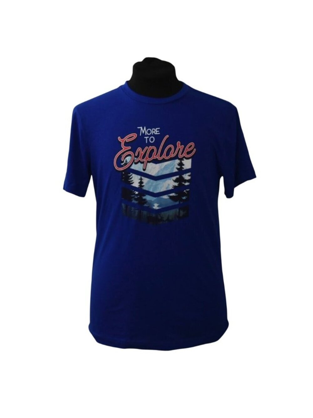 Jerry Leigh More To Explore Graphic Tee Blue Cotton Short Sleeve T Shirt Mens S